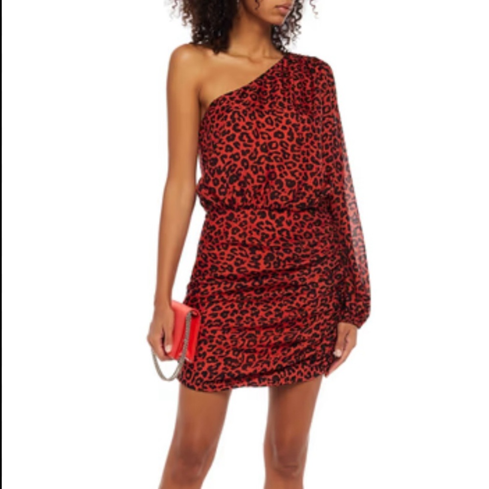 100% Silk Michelle Mason animal print dress